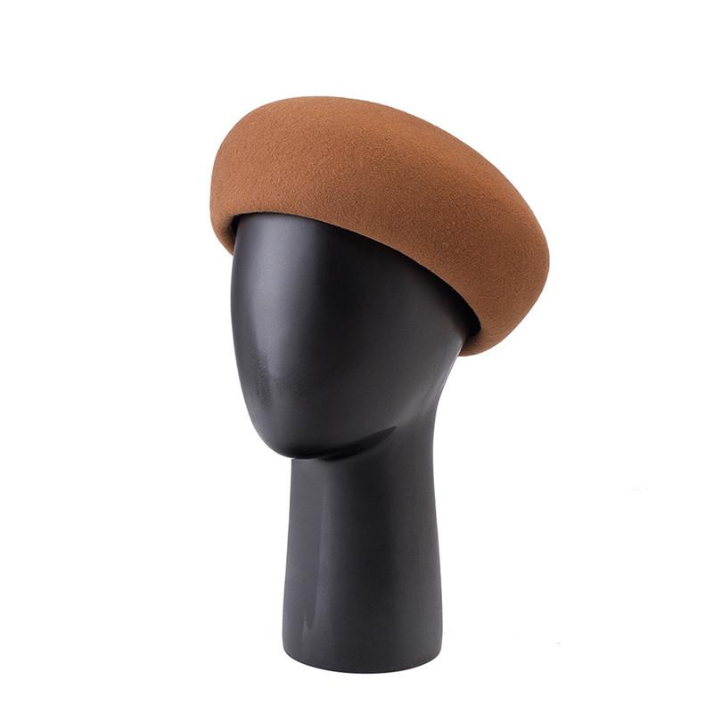 Wool Felt Blocked Beret Autumn Winter Elegance Women Kids Child Bread Pumpkin Beret Hat Men Ladies Leisure Painter Hat Fashion