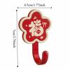 4pcs ABS Wall Mounted Hook Chinese Style Blessing Words Door Hook Red No Drill Spring Festival Hook Chinese New Year