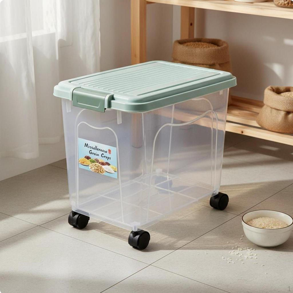 Rice Storage Bin HumidityResistant Airtight Grain Container 60 Jin Ivory