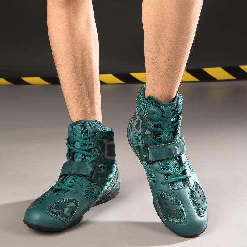 Unisex Boxing Boots High-top Leather Breathable Lightweight Fan Boxing Boots Combat Training Shoe Motorcycle Boots Youth Boxing Shoes