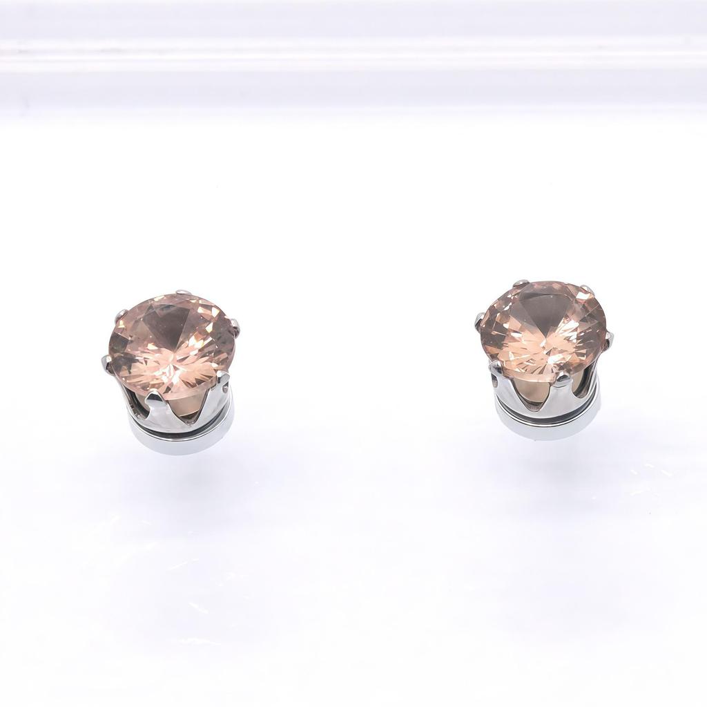 Stainless Steel Zirconia Magnetic Ear Clip - No Piercing Needed, Sparkly Hole-Free Stud for Girls