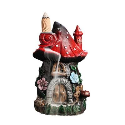 Houbový dům zpětný tok kadidelnice Pryskyřice Ruční práce Příroda Motiv Vodopád kadidelnice Aromaterapie Ornament Domácí dekorace Oblečení pro dospělé