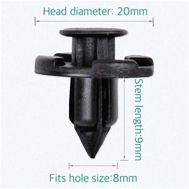 100pcs Car Fender Push Type Retainers Clips POM Plastic 01553-09321 for INFINITI for NISSAN Auto Accessories