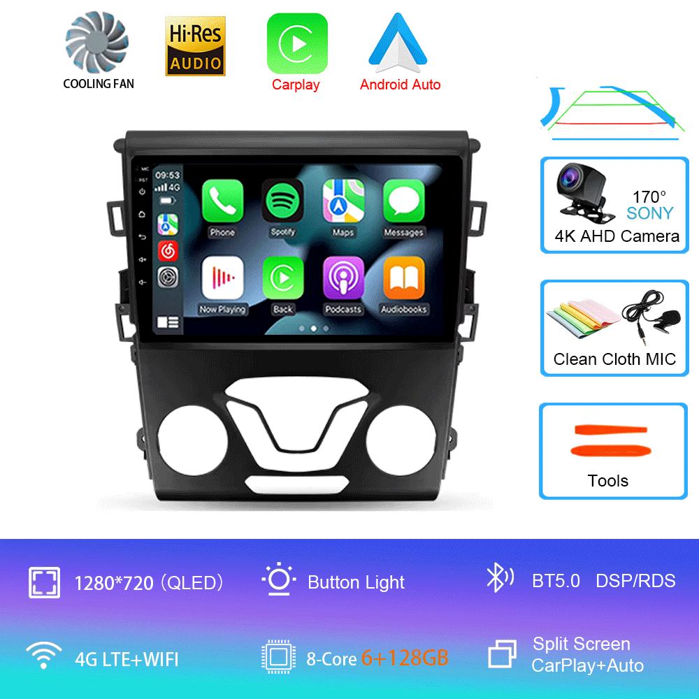 Car Radio Android 14 Carplay Auto 4G WIFI GPS For Ford Mondeo 5 Fusion 2012-2019 Multimedia Player Video Stereo Head Unit 2din