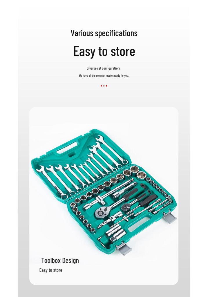 216-Piece Socket & Wrench Set with 72-Tooth Ratchet - Multifunctional Auto Repair & Maintenance Tools