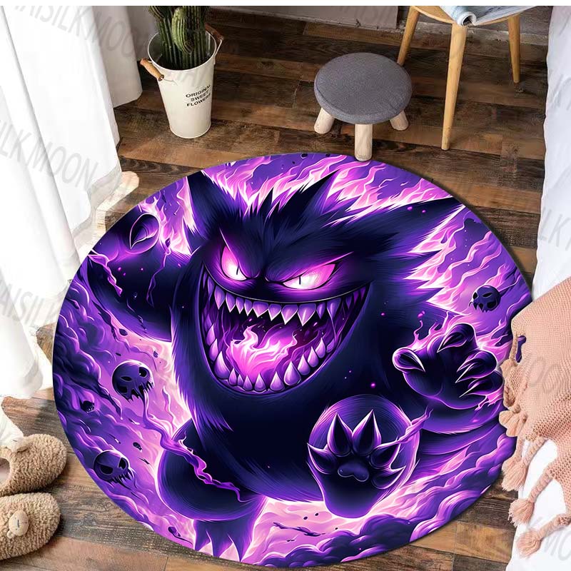 Potdemiel Japan Game G-Gengar Printed Round Rug, Bedroom, Living Room Carpet, Doormat, Picnic, Sofa Table, Decor,Rug, Floor Mat