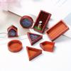 3Pcs Diy Material Crystal Drop Mold Rectangle Round Triangle Jewelry Pendant Saffron Pear Solid Wood Frame