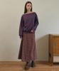 Aueonoseuteljia Vintage Side-Buckle Check Skirt_Red(O25-Sk12)