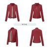 Women's Spring/Autumn Stylish Leather Jacket - European & American Stand-up Collar Biker Coat