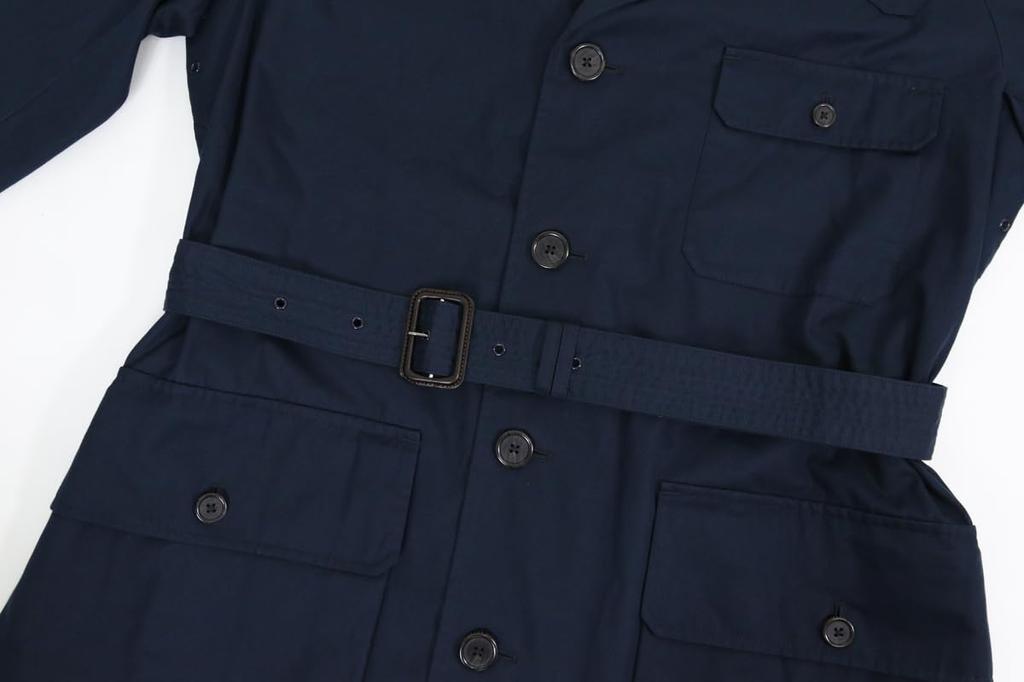 POLO RALPH LAUREN Men’s Twill Belted Coat, Navy, Size L, Classic Belted Outerwear Jacket (01010008)
