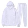 Men's Solid Color Pullover Hoodie Sports Set - Two-Piece Plus Velvet Warm Tracksuit