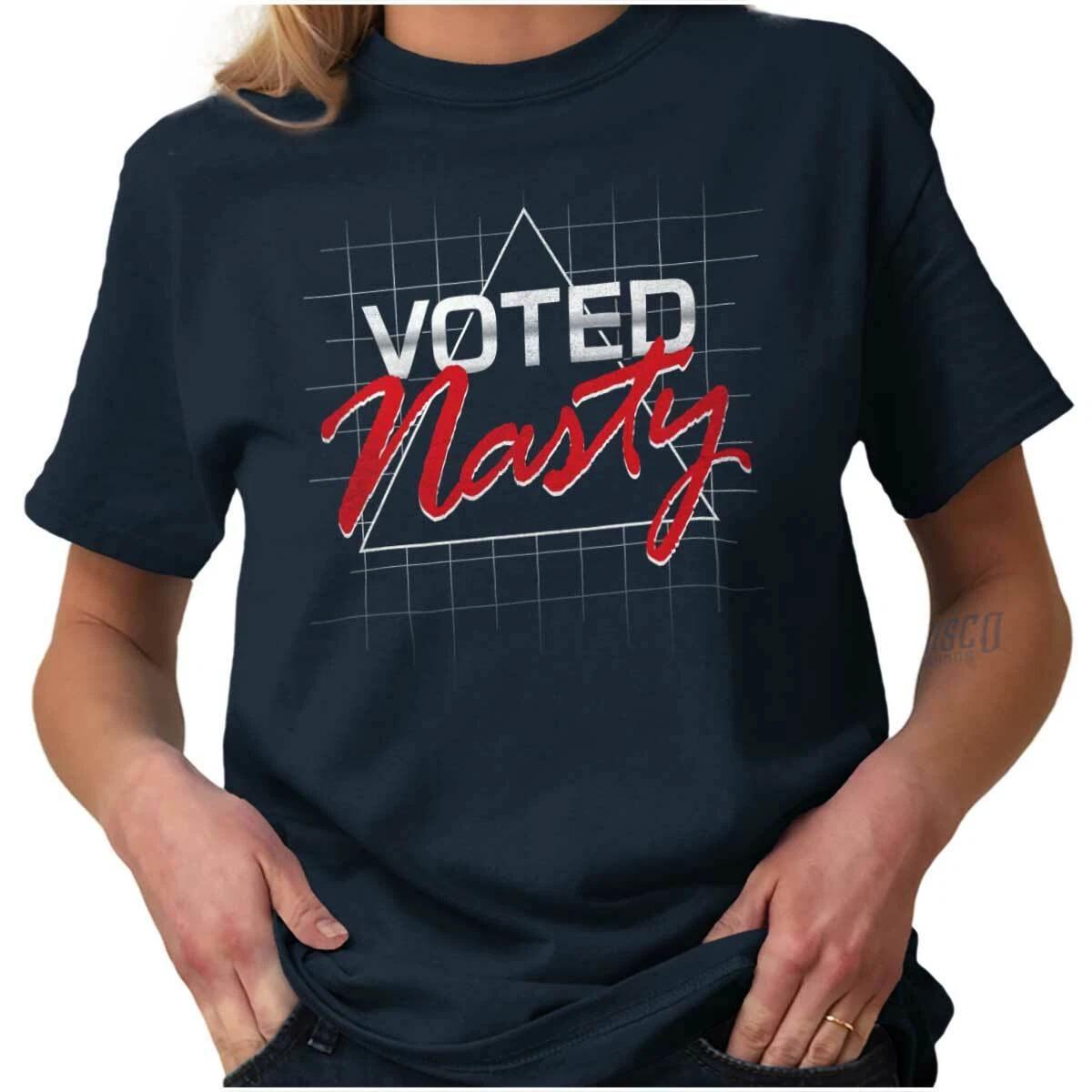 Voted Nasty Hillary Clinton Feminist Election Womens Short Sleeve Crewneck Tee XL