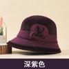 Middle-aged hat women's winter mink warm bucket hat mother autumn and winter versatile flower top hat British fashion pot hat