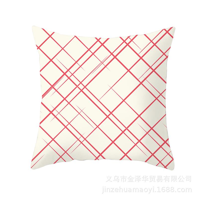 Modern Simple Pillow Cover Office Cushion Cover Pink Geometric Print Cushion Home Furnishings Home