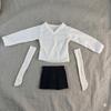 Maidscp 14 BJD Doll Clothes 40cm V-neck Schoolgirl Pleated Skirt 3-Piece Set