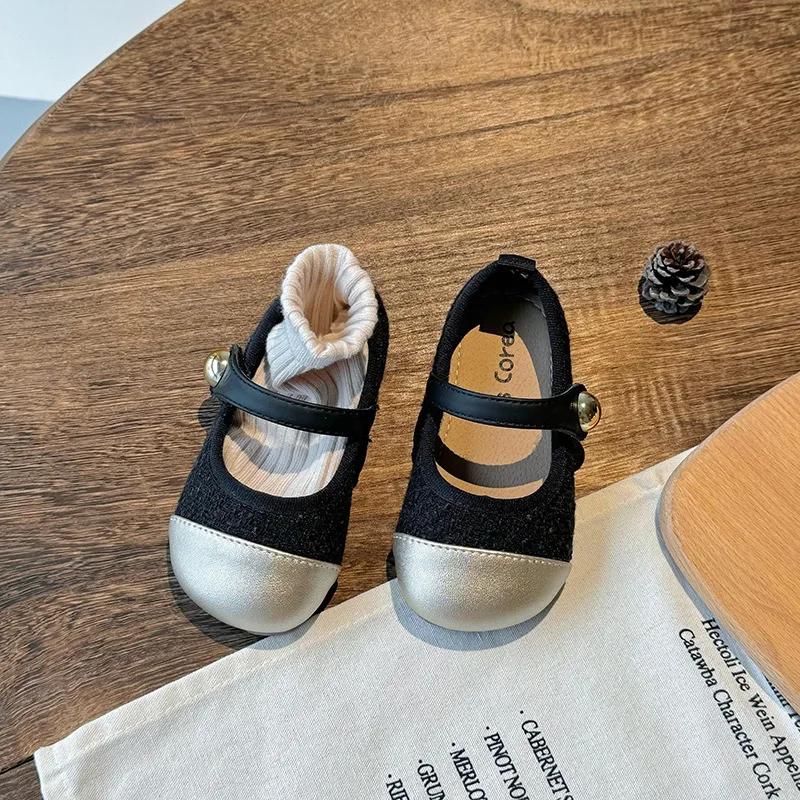 Kids Chic Leather Shoes Girls Princess Shoe with Simple Metal Buckle for Party Wedding Casual Elegant Dance Shoes for Children