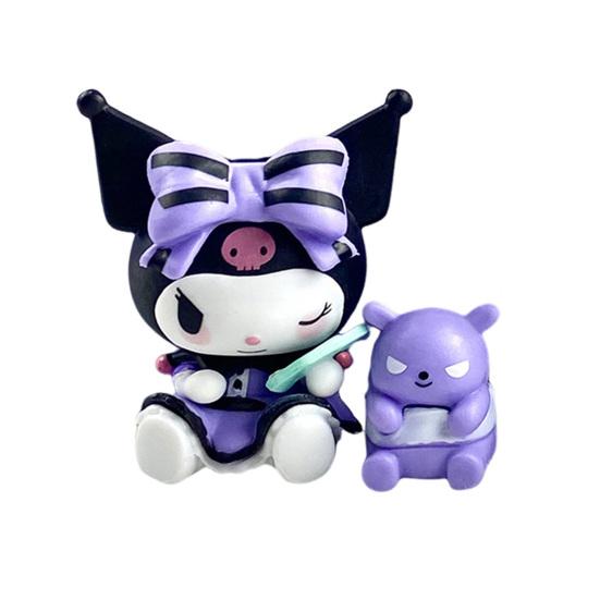 1/6 Pcs Mini Anime Doll Figure Collectible Kawaii Anime Characters Statue Small Desktop Figurine for Girls Boys