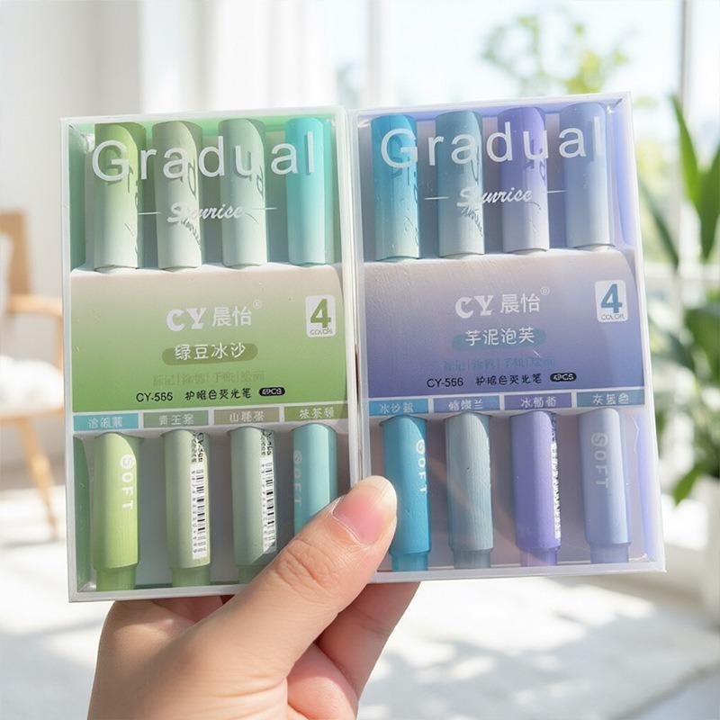 Gradient Color Large Capacity Highlighter For Student Note Marking And Journal Graffiti