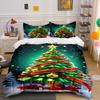 Festive Christmas Tree Design Bedding Duvet Cover Set Duvet Cover Pillowcases  (1*Duvet Cover 2*Pillowcases, Without Duvet Insert)