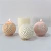 Ball Shaped Candle Mold Water Ripple Textured Ball Candle Molds for DIY Candle Soap Plaster Ornament Home Decorations