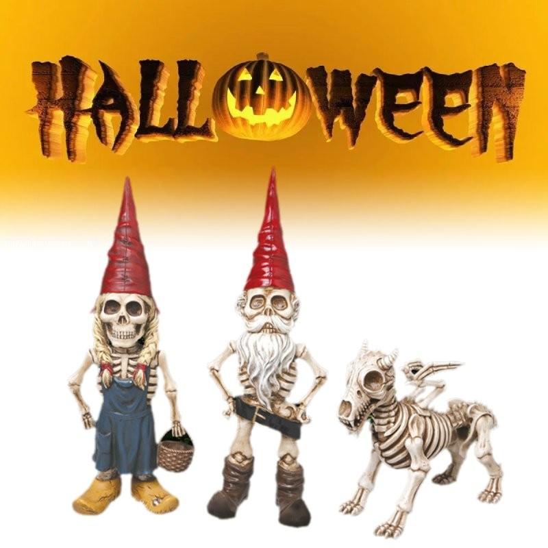 Exquisite European Style Resin Skeleton Figurines For Garden Halloween Decoration