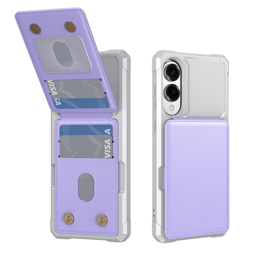 Wallet Card Case Holder Slot Shockproof Phone Case for Samsung Galaxy S25 Edge S25 Ultra Plus S24 FE Leather Purse Bracket Cover