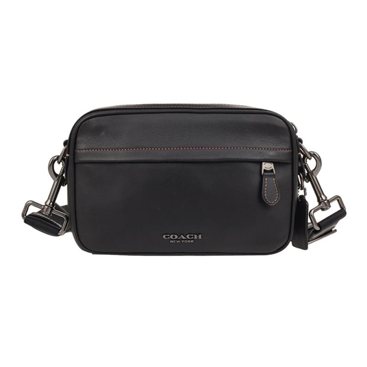 New COACH Graham Cow Leather Camera Bag, Shoulder Bag, Crossbody Bag Medium Size Men's Black 39946-QBBK
