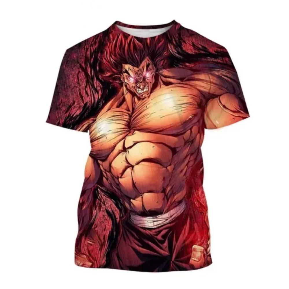

Anime Baki The Grappler T-Shirts Yujiro Hanma 3D Print Men Women Round Neck Short Sleeve T Shirt Tops Harajuku Tees Men Clothing 5XL