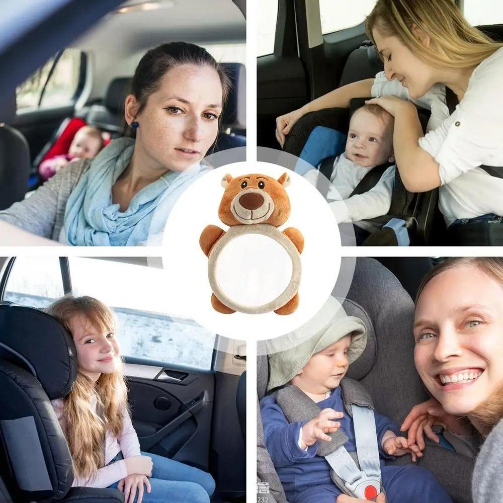 Cartoon Plush Toy Safety Baby Observation Mirror Soft Seat Headrest Rearview Mirror Toddler