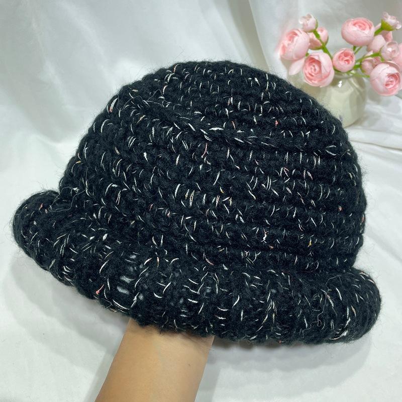 Korean Fashion Mixed Color Dome Wool Basin Hat Children Autumn And Winter Warm Ear Protection Versatile Knitted Bucket Hat Show Small Face