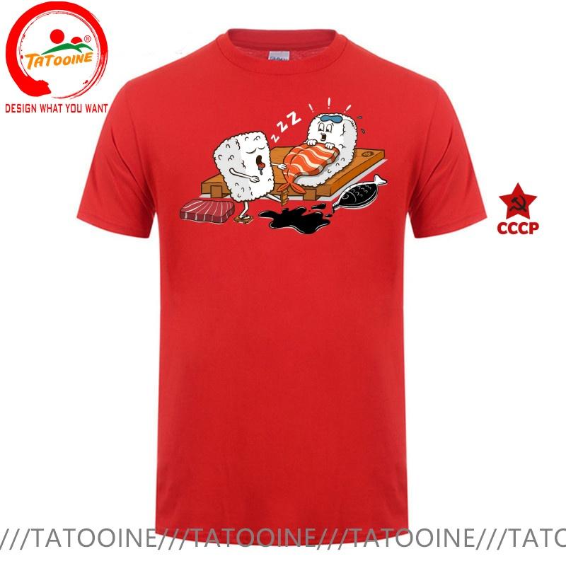 Funny Design Sleepwalking Sushi Sred Doublet Unisex Fashion Trendy Casual Clothing Stylish Tops Tee Shirt Leisure Tshirt Unisexs