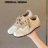 New retro style color matching women's versatile and thin soft-soled casual sports little white shoes