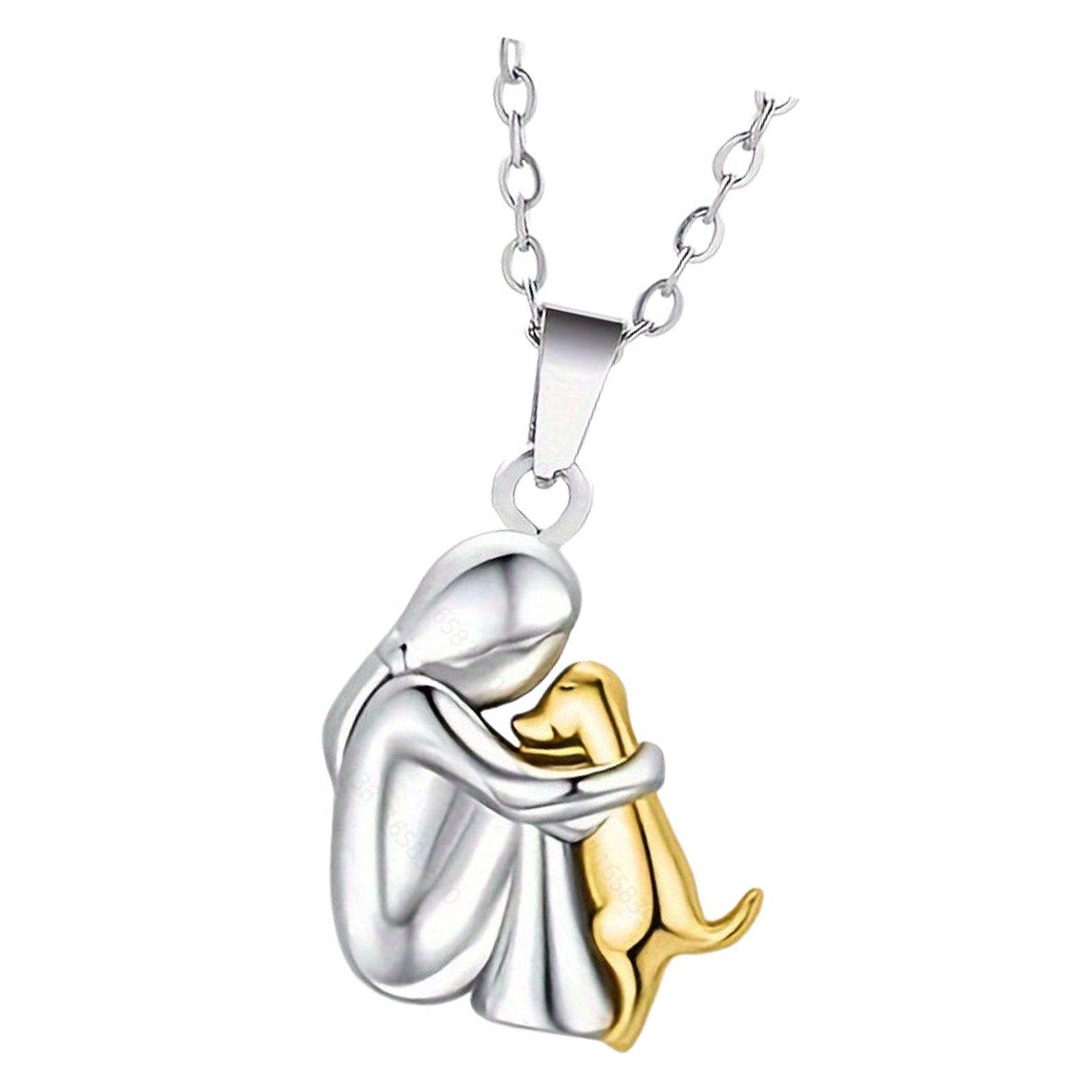 

Ожерелье/серьги в виде маленькой девочки и собаки, подвеска из цинкового сплава, украшения для дружбы на каждый день, аксессуары для девочек-подростков A