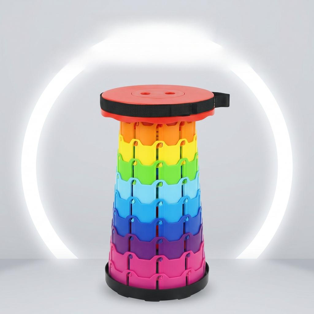 Verdickter verstärkter Klapphocker Outdoor Reise tragbare Hocker Multifunktionaler robuster Teleskop-Hocker verstellbare Höhe Camping Angelstuhl