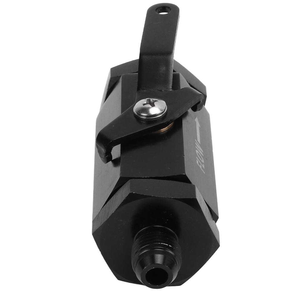 Car Fuel Shut Off Valve AN6 Fitting Flow Control Aluminum Alloy Black Rustproof Universal