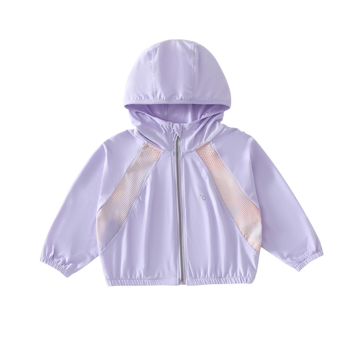 Children s UPF100+ Breathable Nylon Sun Protection Jacket 110 фиолетовый