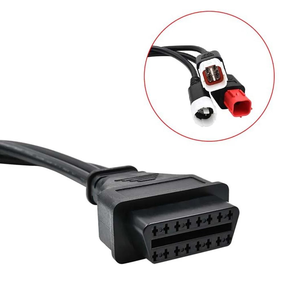 Motorrad OBD 2 Verlängerungskabel für Yamaha 3PIN 4PIN Honda 6Pin auf OBDII 16Pin OBD2 Stecker Kompatibel mit Motorrad