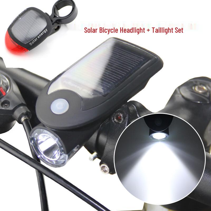 Solar & USB Rechargeable Bicycle Light Set