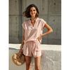 DICFY Women's Fashion Casual Short Sleeve V Neck Pants Suits