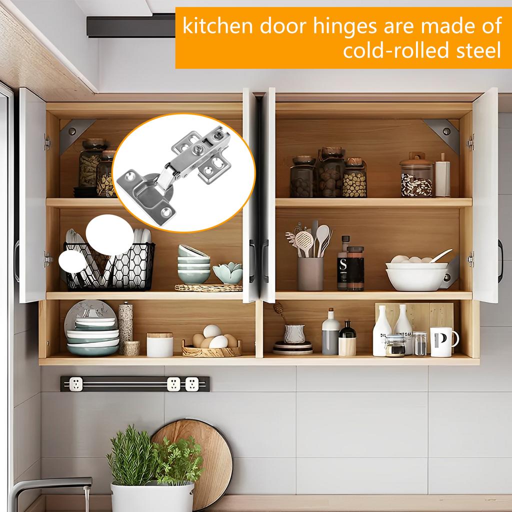 10/20Pcs 95°-105° Steel Cabinet Hinges No-Drilling HoleHydraulic Buffer Hinge Kitchen Cabinet Cupboard Hinges Furniture Hardware