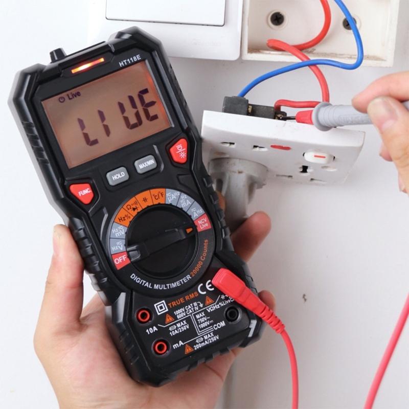 HT118E Digital Multimeter Tester 19999 Counts Measure Voltage Current Resistance NCV Diode Capacitance Temperature