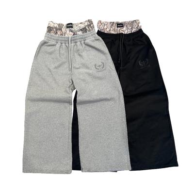 LUXEON Y2K Retro Sweatpants Double Waisted Embroidered Camouflage Pattern Wide Leg Pants Trend Casual Streetwear Unisex Baggy Pants