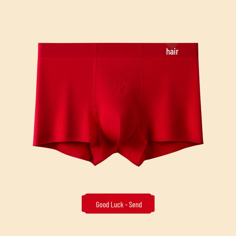 Men s Year of the Rat Modal Antibacterial Red Underwear with Seamless Waistband XXL (135-160 lbs)