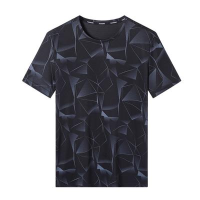 Large Size Men's Sports and Leisure T-shirt Summer Ice Silk Thin Short-sleeved Quick-drying Ice Casual Top T-shirt Men's