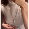 Simple Temperament Baroque Pearls Pendant Pull Adjustable Necklace for Women Stainless Steel Collar Jewelry Gifts Does Not Fade