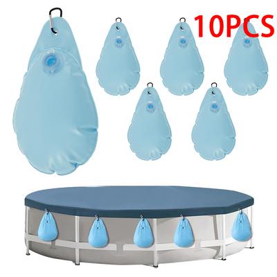 10 Pcs Pool Cover Weights with Hooks Leakproof Swimming Pool Cover Hanging Bag PVC Heavy Duty for Above Ground Pool