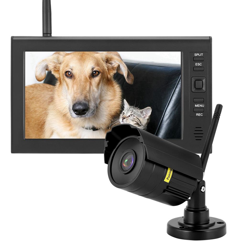 7 Inch LCD Wireless WIFI 4CH Security Monitor System Display+Camera 1pc IR Cameras Memory Card