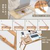 OIWAI Nachttisch Laptop PC Klappbarer Kaffee Höhen- und Winkelverstellbarer Tablet-Schreibtisch mit Bambusplatte, Schreibtisch, Schreibtisch, Klein, Tisch, Holz, Verstellbar, Ständer, Schublade,