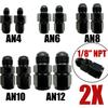 2X AN4 AN6 AN8 AN10 AN12 1/8 NPT AN Swivel Joint Connection for Oil Gauge Sensor Side Port Adapter Female To Male Flare Fitting