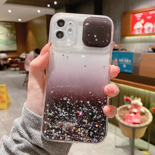 

Модный блестящий прозрачный чехол с градиентом цвета для Iphone 13 12 11 Pro Max Xr Xs 7 8 Plus, закрытая защитная задняя крышка для камеры For iPhone 13Pro Max